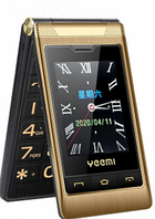 Телефон кнопочный золотистый раскладушка с камерой на 2 сим карты Tkexun G10 (Yeemi G10-C) gold 3G ж