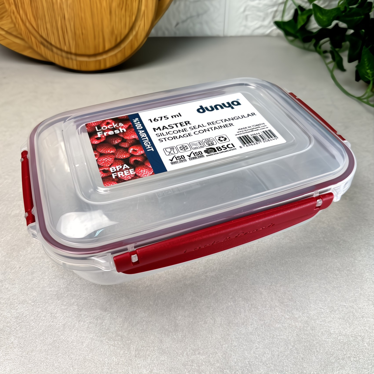 Контейнер пластиковий герметичний 1.7л Прямокутний 30844 Dunya, фото 1