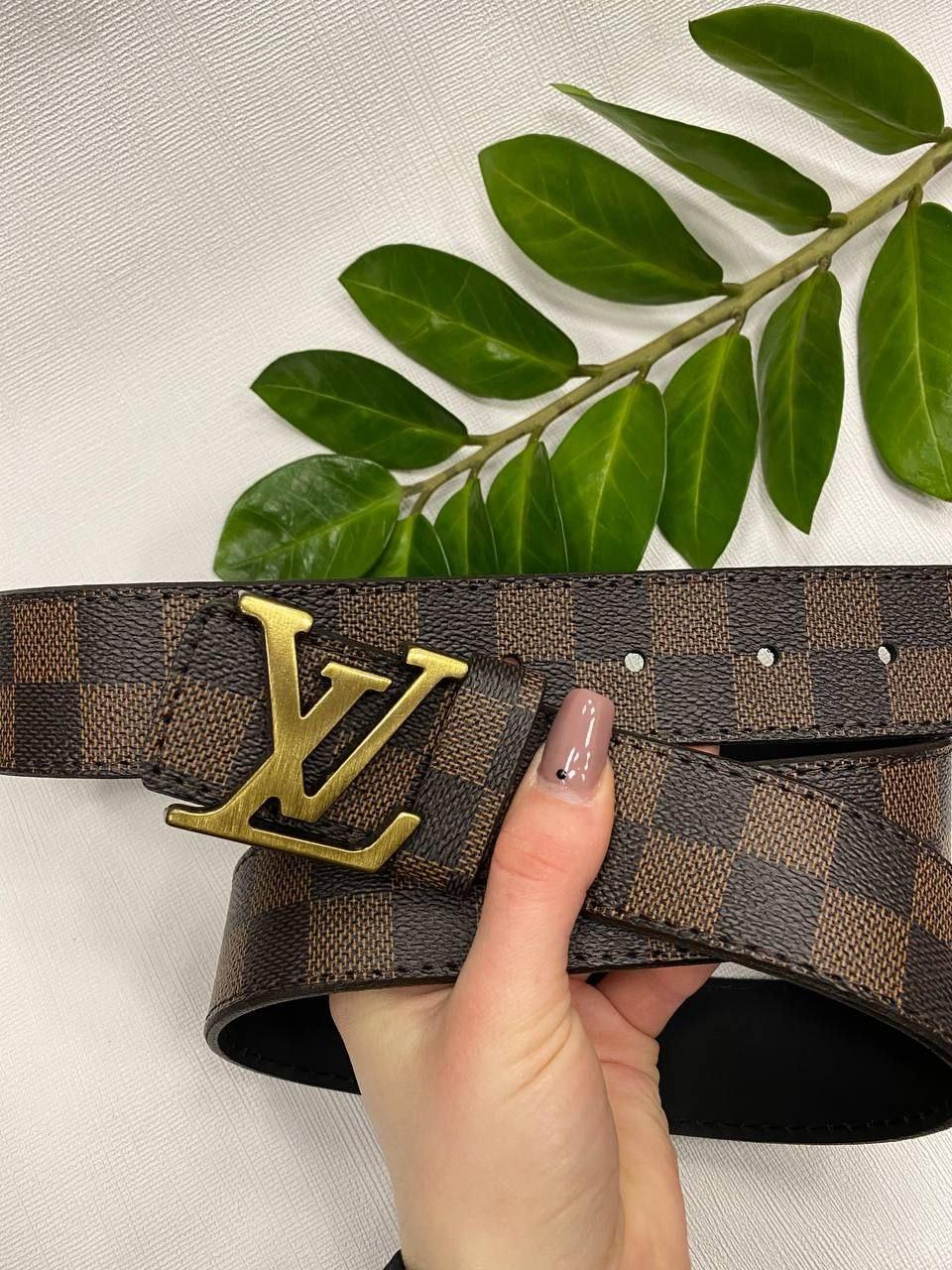 Ремінь шкіряний Louis Vuitton Brown Луї витон