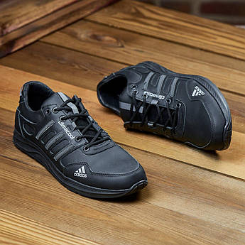 Взуття великих розмірів Шкіряні чоловічі кросівки К-46-черн