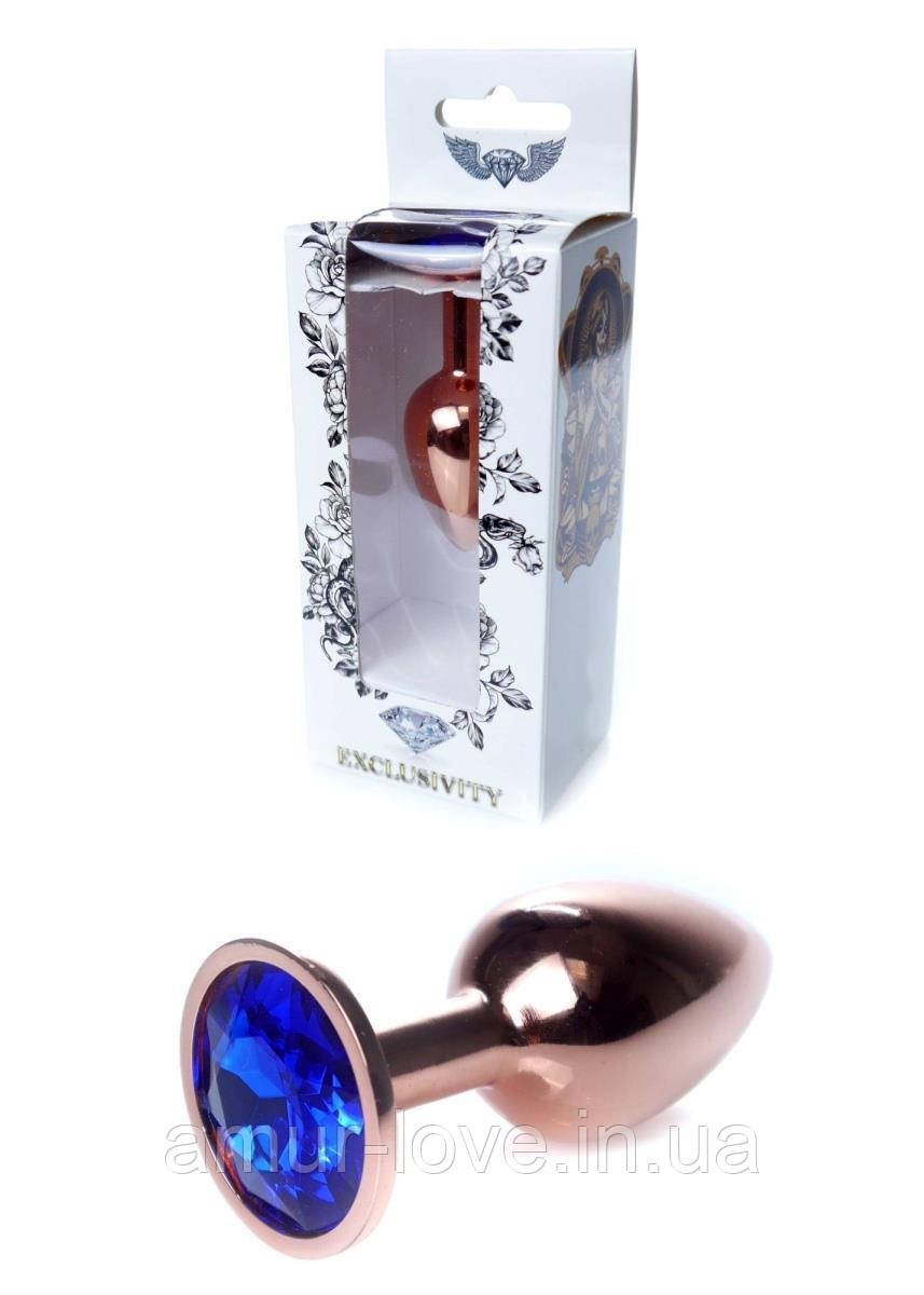 Анальний корок Jewellery Red Gold Plug Dark Blue