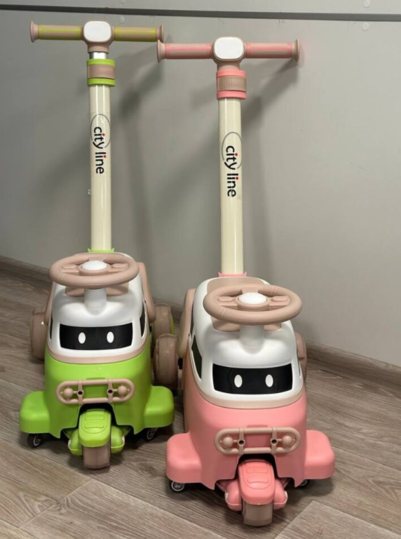 Дитячий самокат-талокар 2в1 "Maraton CL809" (салатовий, рожевий)