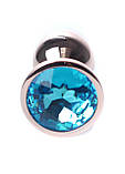 Анальна пробка Jewellery Red Gold Plug Light Blue, фото 3