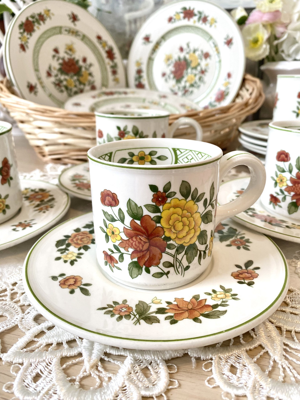 Німецька чайна двійка, сет, фарфорова чашка та блюдце, Villeroy & Boch, Summer Day, Німеччина