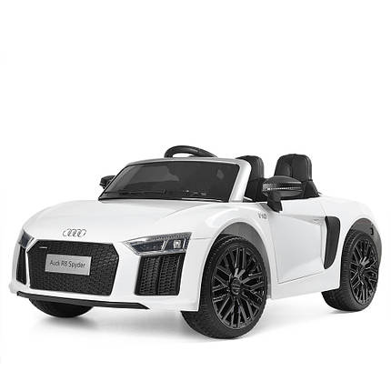 Електромобіль Audi R8 дитячий (2 мотори по 35W, 2 акумулятори 6V7AH, MP3, USB) YJ2198 Білий, фото 1