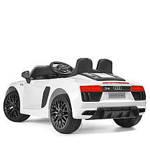 Електромобіль Audi R8 дитячий (2 мотори по 35W, 2 акумулятори 6V7AH, MP3, USB) YJ2198 Білий, фото 3