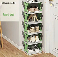 Етажерка під взуття на 6 полиць Пластикова складана полиця для зберігання взуття