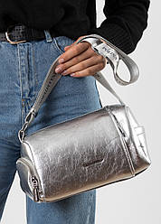 Сумка жіноча срібляста через плече Polina-сумка
