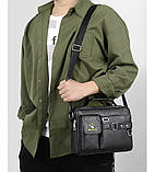 Чоловіча сумка через плече Weixier Барсетка Чоловіча сумка для документів Чорна, фото 2