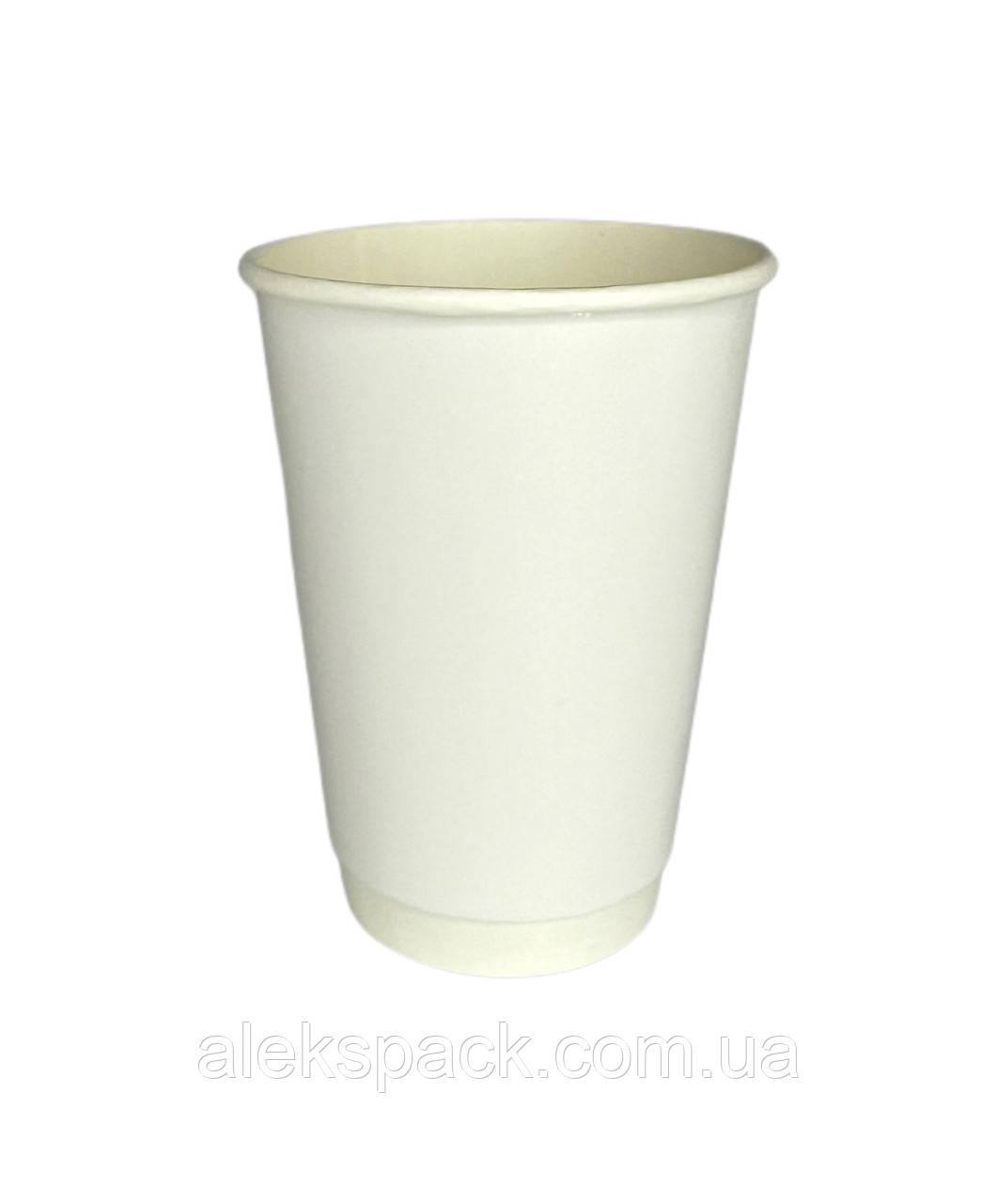 Стакан паперовий двошаровий 340 мл білий (25 шт./рукави) (35рукава/ящ), фото 1