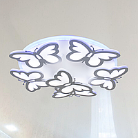 Светодиодная люстра Бабочка в детскую комнату 8067/5+1WH 3color