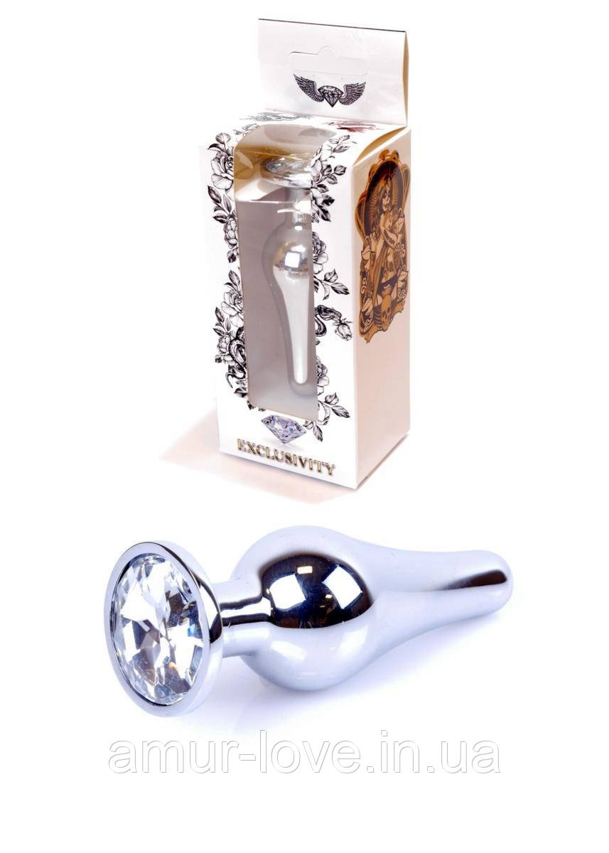 Анальний корок Jewellery Silver Butt Plug Clear