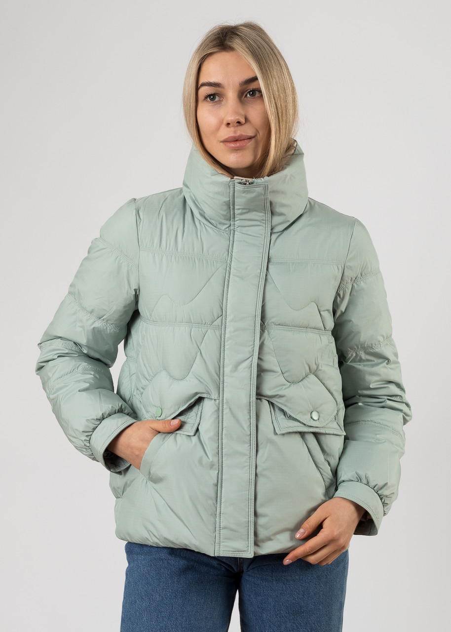 Куртка жіноча м'ятна коротка демісезонна Vivilona S 2XL