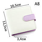 Блокнот, планер із шкірзамінника А8 на 3 кільця 20мм Рожевий з фіолетовим BSH018, фото 2