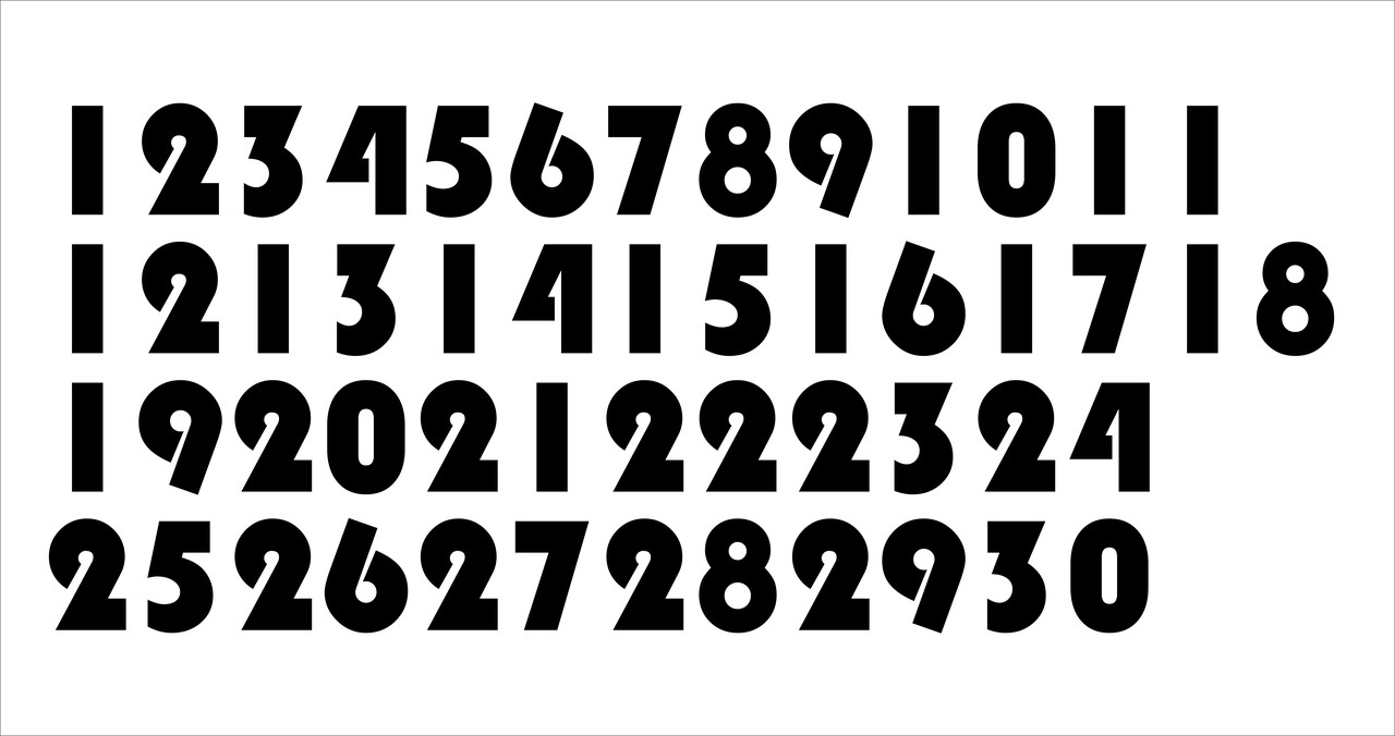 Чорна наліпка з нумрацією на шафу | Поштучно