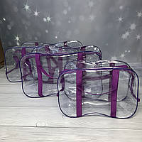 Набор прозрачных сумок в роддом фиолетовый BC-acsbag(viol)