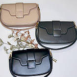 Жіноча сумка екошкіра беж, пудра, чорний, хакі, фото 4