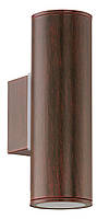 Настенный уличный светильник металлический коричневый на 2 лампы GU10 20х6.5х9.5 см