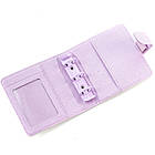 Блокнот, планер із шкірзамінника А8 на 3 кільця 20мм Молочний з фіолетовим BSH017, фото 3