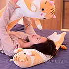 М'яка іграшка Кіт Батон 110 см, Коричневий / Плюшевий кіт-обіймашка / Іграшка подушка антистрес Коричневий, фото 3