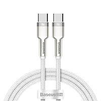 Кабель Baseus Type-C - Type-C PD 100W 5A 1метр Cafule Metal White CATJK-C02