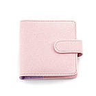 Блокнот, планер із шкірзамінника А8 на 3 кільця 20мм Рожевий з фіолетовим BSH018, фото 4