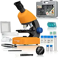 Мікроскоп дитячий Ігровий пізнавальний набір в мікроскоп в кейсі Bresser Junior 40x-640x Orange навчальний