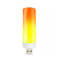 Лампа свеча светодиодная USB H2118 имитирует эффект пламени