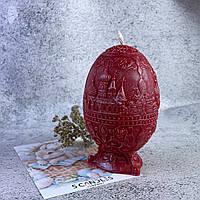 Красная восковая свеча - Яйцо с храмом
