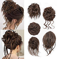 Набір з 5 шиньйонів на резинці Накладний пучок Шиньйон-резинка Накладне волосся Коричневий