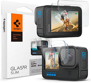 Захисне скло та плівка Spigen для GoPro Hero 12 /11 / 10 / 9 — GLAS.tR Slim, Clear (AGL03045)