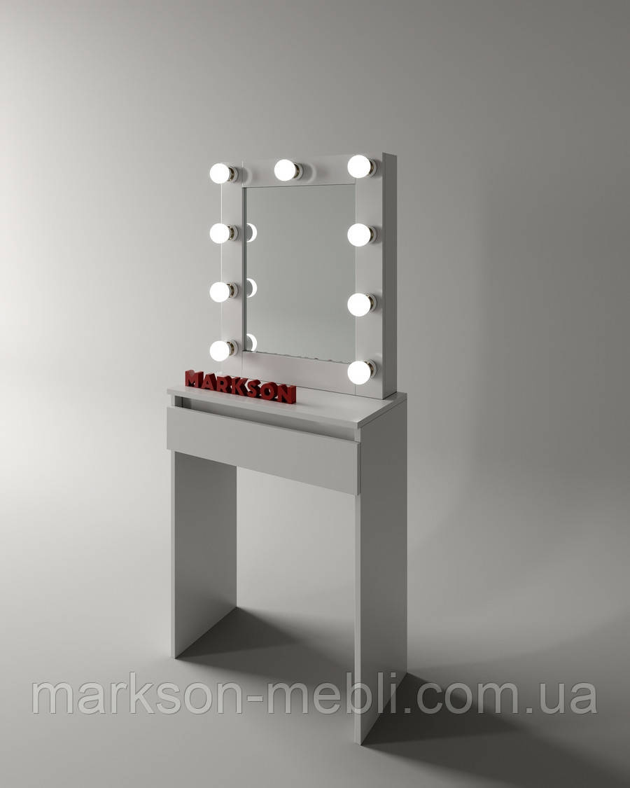 Туалетный столик с зеркалом и подсветкой в белом цвете MS639 - фото 2 - id-p2114227828