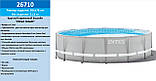 Басейн каркасний круглий (366x76 см, 6503 л) Intex 26710 Сірий, фото 2