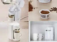 Кофеварка с функцией капельного заваривания и многоразовым фильтром, Маленькая кофеварка для дома 450 Вт hop