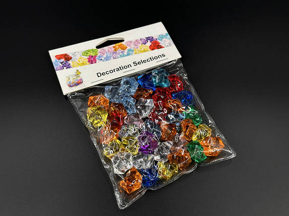 Прозорі кристали для декору ваз, подарунків, рослин та інтер'єрів  0,1 кг, великого розміру, кольорові, фото 2