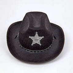 Капелюх Шериф великий чорний, розмір 56-58 см