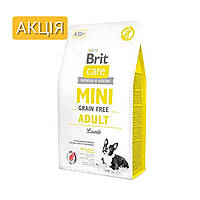 Brit Care Mini Grain Free Adult Lamb гіпоалергенний беззерновий сухий корм з ягням для собак міні порід