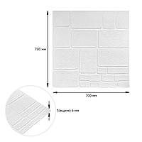 Самоклеюча 3D панель 700х700х6мм Камінь білий (151) SW-00001155