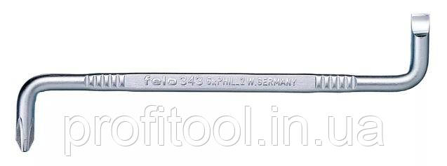 Викрутка з подвійним вигином FELO - SL6,0 x PH2 x 135мм (34326000), фото 1