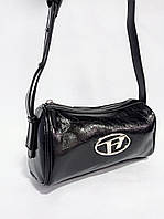 Сумка жіноча клатч через плече 22*12*8см еко-шкіра чорна (5-0189)