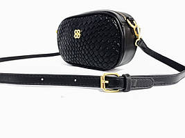 Сумка жіноча клатч через плече  21*12*7см еко-шкіра чорна (5-0190)