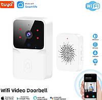 Видеозвонок дверной с камерой Wi Fi Doorbell Tuya Белый