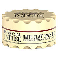 Матова глиняна клей-паста для волосся "MATTE CLAY PASTE" INFUSE, 150мл, IMMORTAL