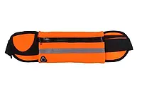 Спортивная сумка для бега на пояс Xiamen RanBag с 3 карманами 40 х 11 см оранжевый