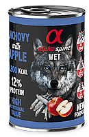 Полнорационный влажный корм для собак Alpha Spirit Anchovy With Red Apple Dog-400 г с анчоусами и яблоками