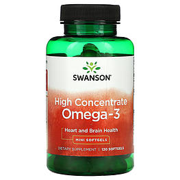 High Concentrate Omega-3 Heart and Brain Health Swanson 120 капсул