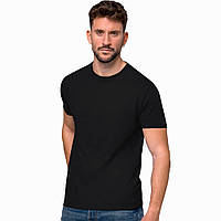 Мужская футболка JHK, Regular, черная, размер L, хлопок, круглый вырез