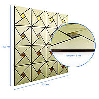 Самоклеюча алюмінієва плитка Зелене золото зі стразами SW-00001172
