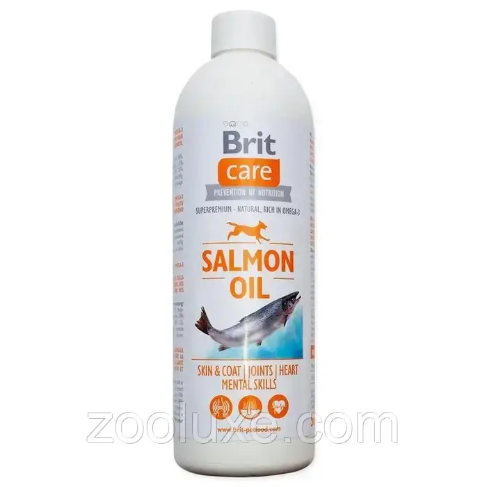 Brit Care Salmon Oil 500 мл Бріт Кеа Салмон Оіл Олія лосося для собак, фото 1