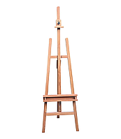 Мольберт студійний, буковий, з поличкою для художнього приладдя Висота 237 см. Полотно до 122 см.